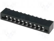 Connector FFC / FPC straight THT NON ZIF PIN 10 2.54mm 500V