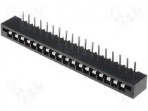 Connector FFC / FPC angled 90° THT NON ZIF PIN 18 2.54mm
