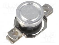 Sensor  thermostat, Output conf  NC, Topen 100C, Tclos 80C, 10A