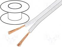 Cable loudspeaker cable 2x0 75mm2 stranded CCA white 100m