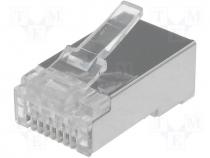 Connector RJ45 plug PIN 8 shielded Pin layout 8p8c Cat 6