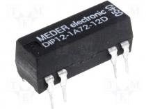 Reed relay SPST-NO, 1,25A, 12VDC, PCB mounting