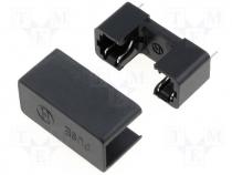 Fuse holder, cover tube fuses 5x20mm 6A Colour black 250V