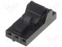 Plug wire-board female PIN 3 w/o terminals 2.54mm for cable