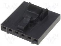 Plug wire-board female PIN 6 w/o terminals 2.54mm for cable