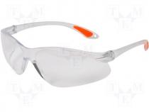 Safety spectacles, Lens transparent