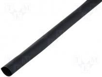 Heat shrink sleeve, glued, 3 1, 3.2mm, L 1m, black, polyolefine