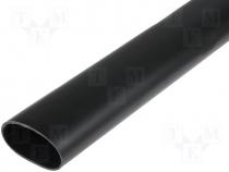 Heat shrink sleeve, glued, 6 1, 44.4mm, L 1000mm, black