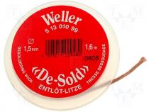 Braid desoldering, W 1.5mm, L 1.6m