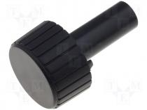 Knob, without pointer, Shaft d 6mm, Ø22x12mm, black, Hmax 35mm