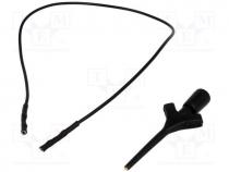 Clip-on probe, pincers type, 2A, 60VDC, black, Contacts brass