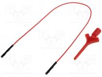 Clip-on probe, pincers type, 2A, 60VDC, red, Plating gold plated