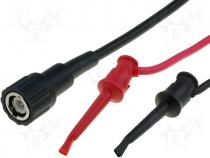 Test lead, 1.2m, red and black, 3A