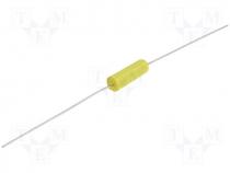 Capacitor polypropylene, 0.1uF, 250VDC, 5%, Ø6x15mm, -55÷100C