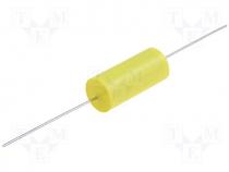 Capacitor polypropylene, 1uF, 400VDC, 5%, Ø12x26mm, -55....100C