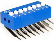 Switch DIP-SWITCH, Poles number 8, ON-OFF, 0.05A/12VDC, -20....70C