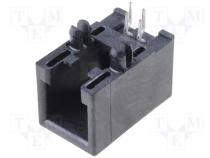 Connector RJ9, socket, PIN 4, Cat 3, low profile, Pin layout 4p4c