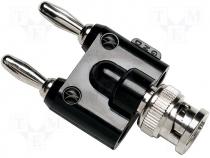 Adapter, 500V, BNC plug, banana 4mm plug x2