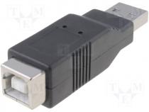 Adapter, USB 2.0, USB A plug, USB B socket