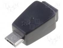 Adapter, USB 2.0, USB B micro plug, USB B mini socket