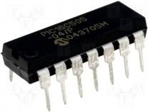 Integrated circuit, CPU 1Kx12 OTP 12I/O 4MHz DIP14