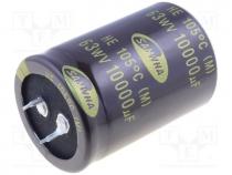 Capacitor electrolytic, THT, 10000uF, 63V, Ø35x50mm, 20%