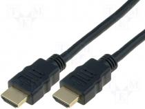 Cable, HDMI 2.0, HDMI plug,both sides, 2m, black