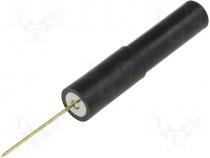Test probe, 1A, 70V, black, Tip diameter 0.6mm, Socket size 4mm