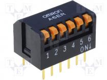 Switch DIP-SWITCH, Poles number 6, ON-OFF, 0.025A/24VDC, 100M