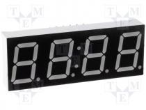 Display LED, quad 7-segment, 14.2mm, blue, 80mcd, cathode