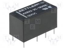 Relay electromagnetic, DPDT, Ucoil 12VDC, 0.5A/120VAC, 1A/24VDC