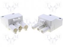 Connector pluggable terminal block, lock, male + female, 16A