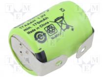 Rechargeable battery Ni-MH, 1/3AAA,1/3R03, 1.2V, 170mAh