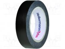 Tape  electrical insulating, W 15mm, L 10m, D 0.15mm, black, 200%