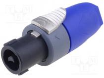 Plug, SpeakON, female, PIN 2, for cable, 30A, 250V, 1.5....4mm2, 6....10mm