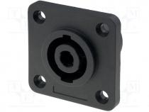 Socket, loudspeaker, male, with flange, large, PIN 4