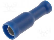 Terminal round, female, d 4mm, 1.5....2.5mm2, crimped, for cable
