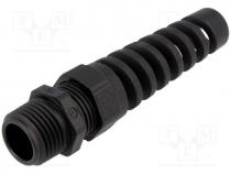 Cable gland, with grommet, NPT1/2", IP68, Mat polyamide, black