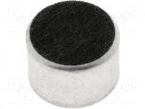 Condenser microphone, Ø9.7x6.5mm, 2.2k, 500uA, 1.5....10V, SNR 60dB