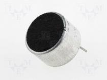 Microphone, Body dim Ø9.7x6.5mm, 2.2k, 500uA, 1.5....10V, SNR 60dB