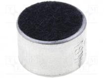 Microphone, Ø9.7x4.5mm, 2.2k, 0.5mA, 1....10V, 20....16000Hz, 62dB