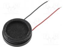 Loudspeaker, miniature, general purpose, 1W, 8, 100....20000Hz, 16mm