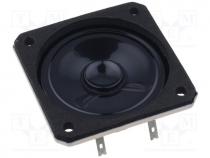 Loudspeaker, mylar, waterproof, 2W, 8, 51x51x18.5mm, 250÷10000Hz