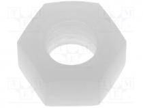 Nut, hexagonal, M5, polyamide, H 4.4mm, 8mm