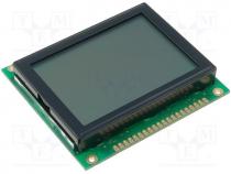 Display LCD, graphical, STN Positive, 128x64, gray, LED, PIN 20
