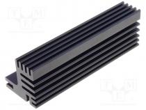 Heatsink extruded, TO220, black, L 94mm, W 30mm, H 31mm, 5.1K/W