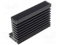 Heatsink extruded, TO220, black, L 84mm, W 55mm, H 31mm, 5K/W