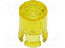 LED lens, round, yellow, 5mm