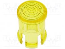 LED lens, round, yellow, lowprofile, 5mm