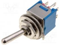 Switch toggle, 2-position, DPDT, ON-ON, 1A/250VAC, -55÷65C, 20m